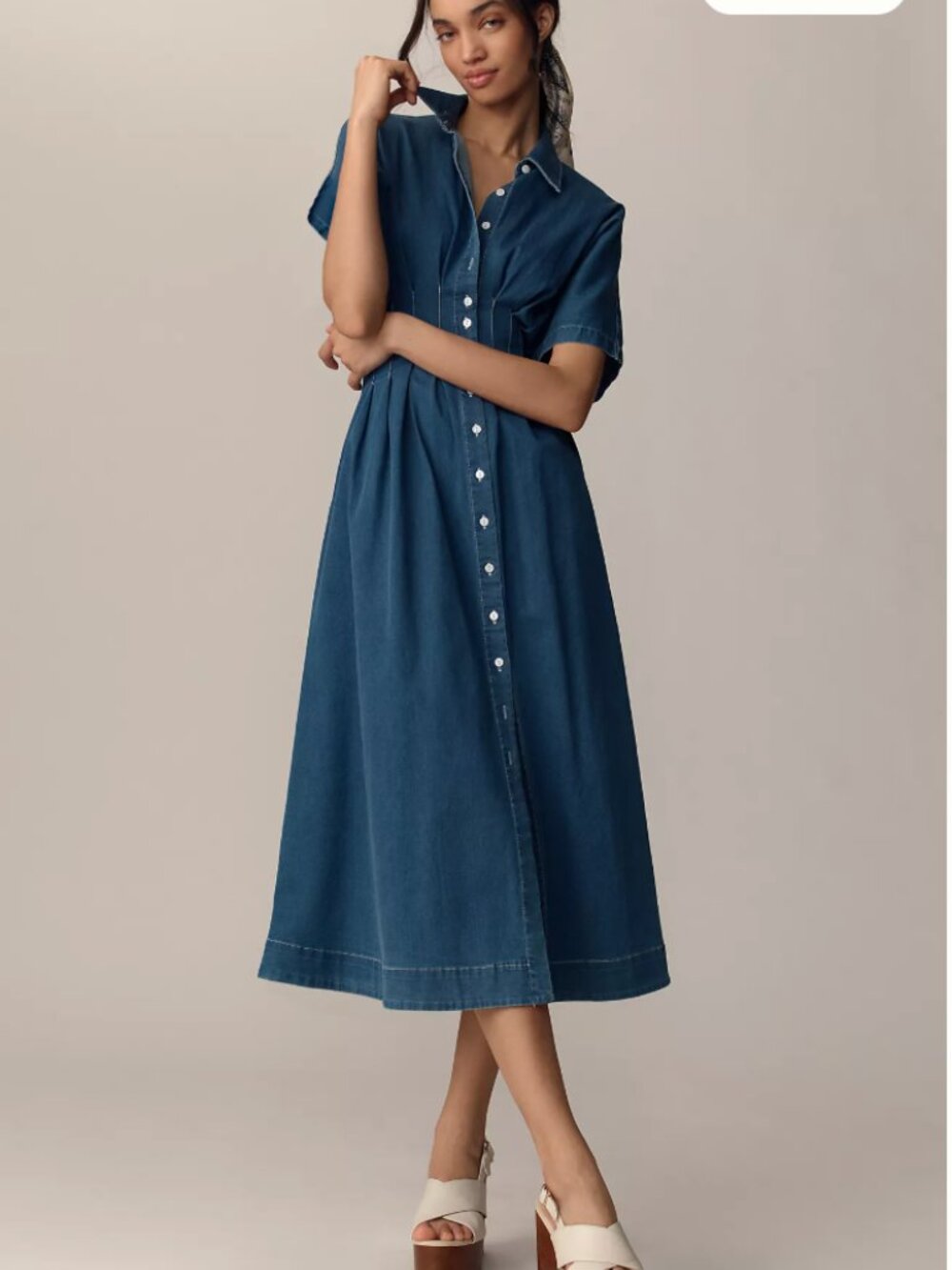 Anthropologie x Exquise Tobie Denim Shirt Dress XXS Petite